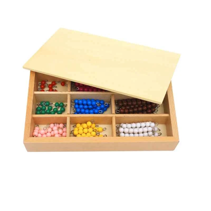 Wooden Math Toy for Kids - Montessori Checker Board with Counting Beads for Educational Fun