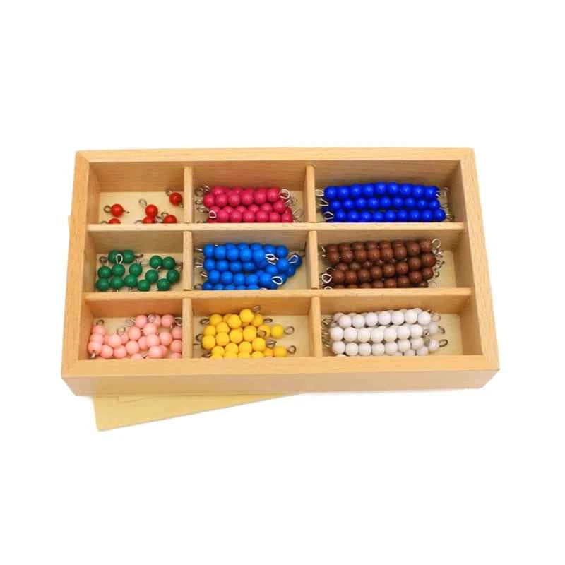 Wooden Math Toy for Kids - Montessori Checker Board with Counting Beads for Educational Fun