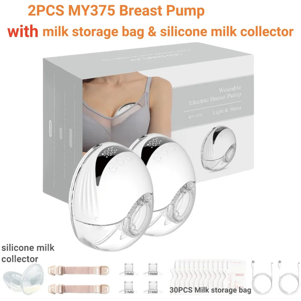 Wearable Breast Pump - Hands-Free Electric Breast Pump, BPA Free, 4 Modes & 12 Levels