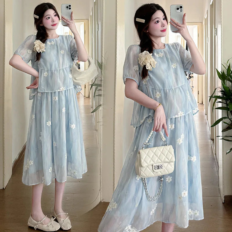 Embroidered Summer Dress - French-Inspired Design