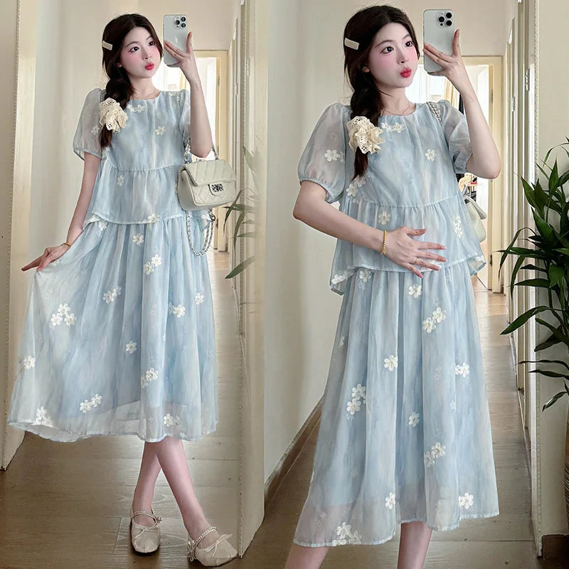 Embroidered Summer Dress - French-Inspired Design