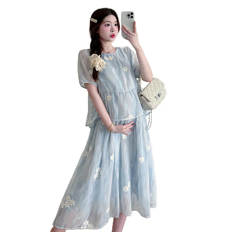 Embroidered Summer Dress - French-Inspired Design