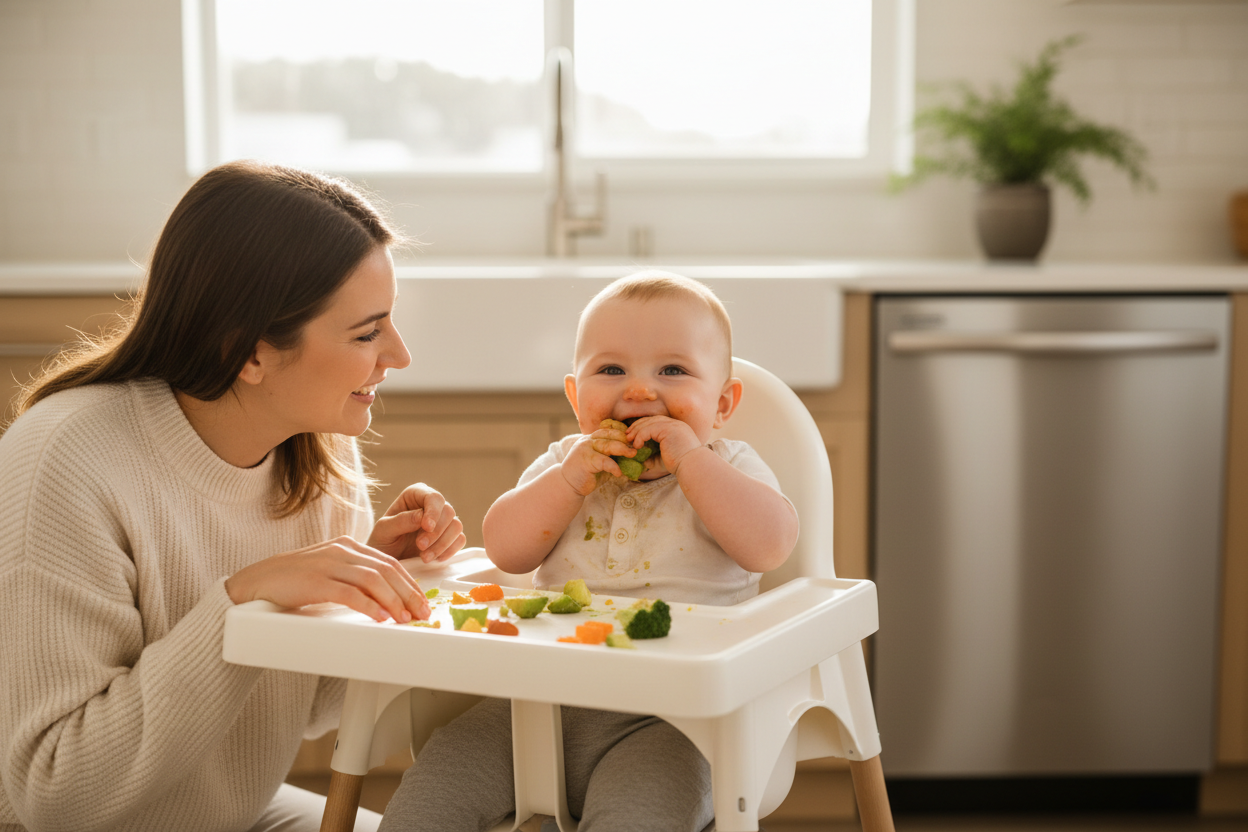 Baby Mealtime in High Chair