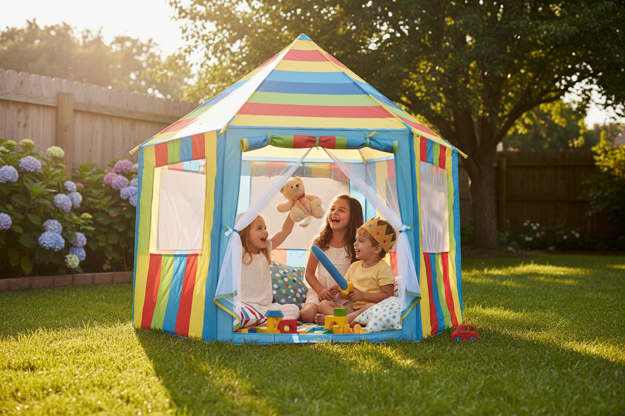 Children Playing in Tent