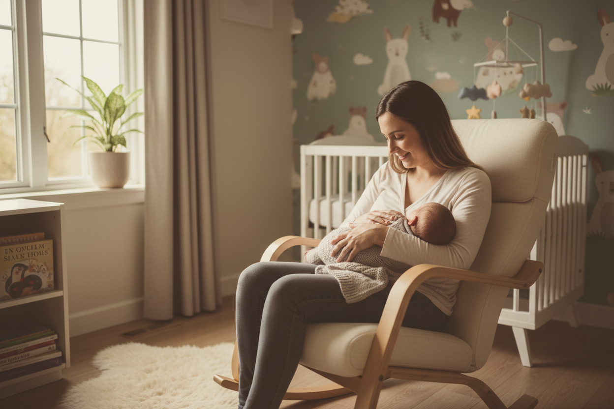 Mother and Baby in Rocking Chair